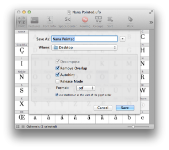 Saving fonts • RoboFont
