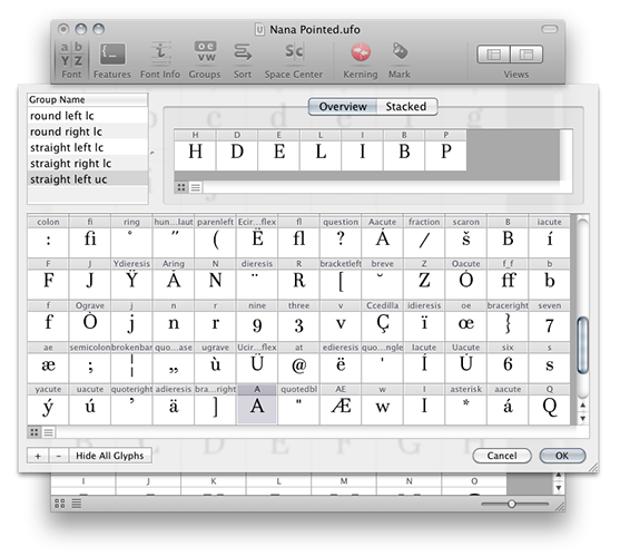 Group editor • RoboFont
